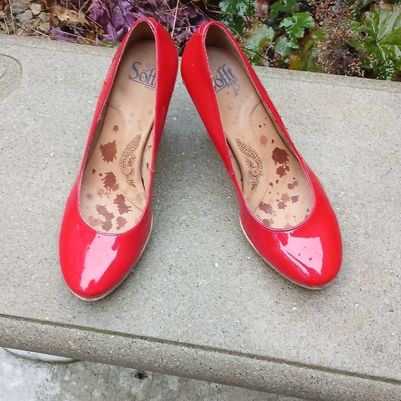 red-patent-leather-so-kate-  Sofft Red Patent Leather Heels Sz 8.5 EUC
